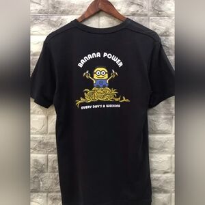Uniqlo Black Short Sleeve Tee with Graphic Design Or Teen 18Y